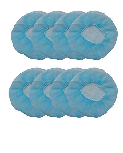 Product Cover 100 pcs- EZ-5 Disposable Bouffant Caps, Spun-Bounded Poly, Hair Head Cover Net, Non-Woven, Medical, Labs, Nurse, Tattoo, Food Service, Hospital- Alcohol Pads Included (21 INCH, BLUE)
