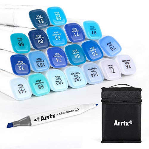 Product Cover Artist Arrtx Marker Pens 20 Colors Blendable Alcohol Markers Art Drawing Pens for Ocean Sky Fashion and Clothes Design