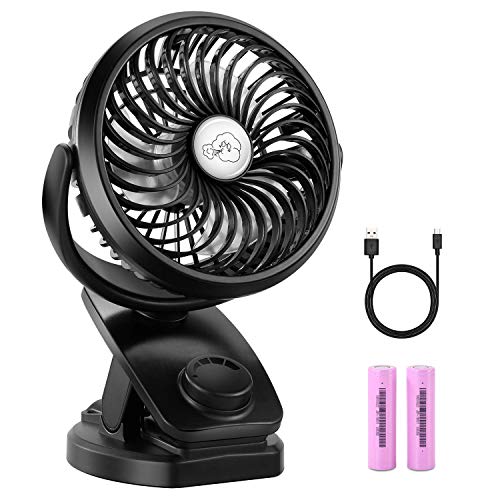 Product Cover COMLIFE Battery Operated Clip on Portable Fan with 4400mAh Power Bank Feature, Rechargeable Battery Personal Cooling Fan for Baby Stroller, 6-32 Hours Working Time,Stepless Regulation,Strong Airflow
