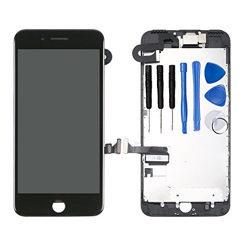 Product Cover for iPhone 7 Plus Digitizer Screen Replacement Black - Ayake 5.5'' Full LCD Display Assembly with Front Facing Camera, Earpiece Speaker Pre Assembled and Repair Tool Kits