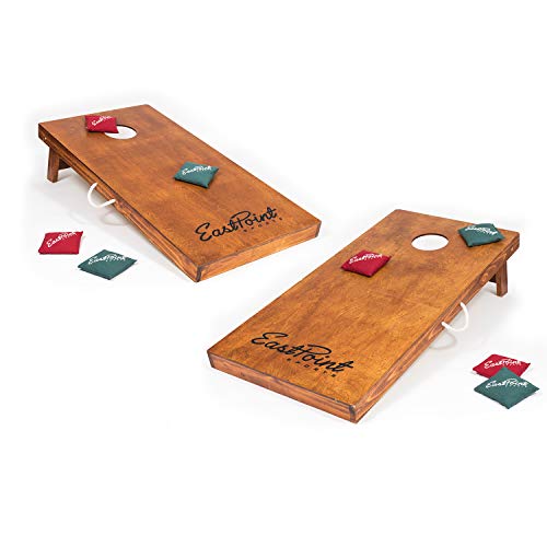 Product Cover EastPoint Sports Full Size 4' x 2' Solid Wood Cornhole Game Set Bean Bag Toss - Features Storage Compartment, Carry Handle, and Return Ramp