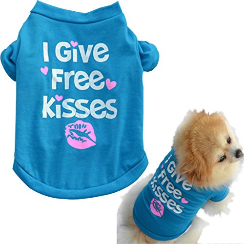 Product Cover Howstar Pet Shirts Super Cute Puppy T Shirt Kisses Printed Dogs Summer Vest Costumes Cat Tank Top