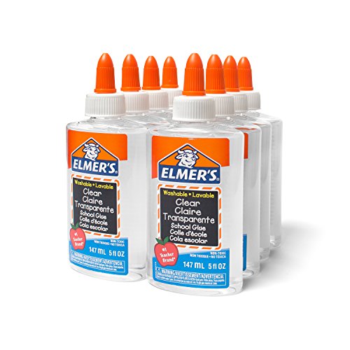 Product Cover Elmer's Liquid School Glue, Clear, Washable, 5 Ounces, 8 Count - Great for Making Slime