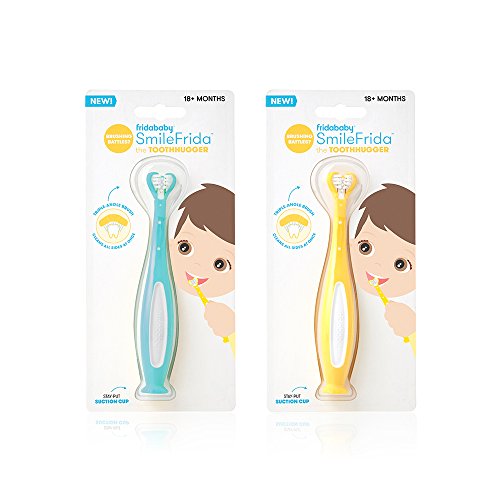 Product Cover Fridababy SmileFrida The ToothHugger, The 3-Sided Toddler Tooth Hugging Toothbrush (Pack of 2) Designed to Clean All Sides of The Teeth at Once