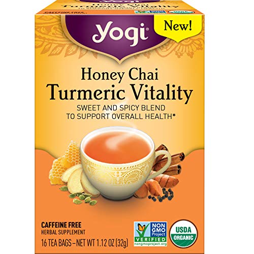 Product Cover Yogi Tea - Honey Chai Turmeric Vitality - Sweet and Spicy Blend - 6 Pack, 96 Tea Bags Total