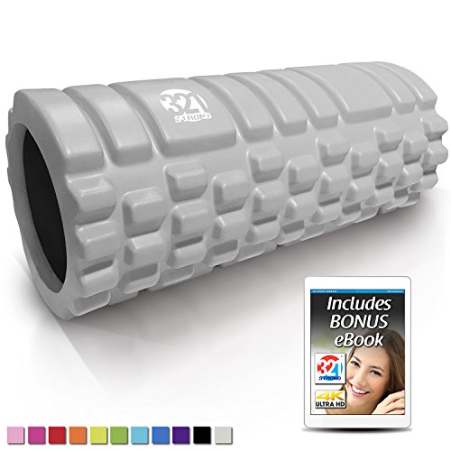 Product Cover 321 STRONG Foam Roller - Medium Density Deep Tissue Massager for Muscle Massage and Myofascial Trigger Point Release, with 4K eBook - Grey