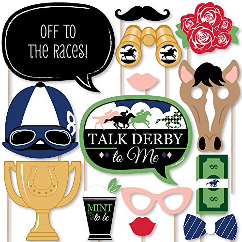 Product Cover Big Dot of Happiness Kentucky Horse Derby - Horse Race Party Photo Booth Props Kit - 20 Count