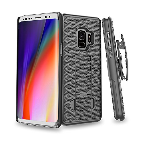 Product Cover S9 Case, Moona Shell Holster Combo Case for Samsung Galaxy S9 Case with Kickstand & Belt Clip '3 Year Warranty' Galaxy S9 Belt Clip Case, Stylish Thin Hard Galaxy S9 Holster Case