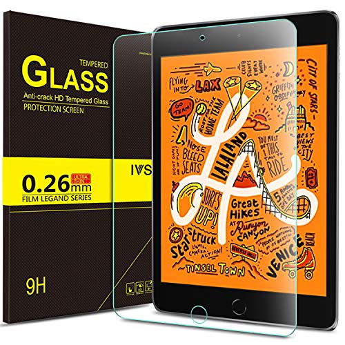 Product Cover IVSO Screen Protector for ipad Mini 5,Scratch-Resistant No-Bubble 9H Hardness HD Clear Tempered Glass Screen Protector for ipad Mini 5 7.9 inch 2019 Tablet