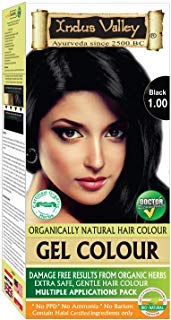 Product Cover Indus Valley Organically Natural Permanent Gel Black 1.0 Hair Color For Long Lasting Effect on hair