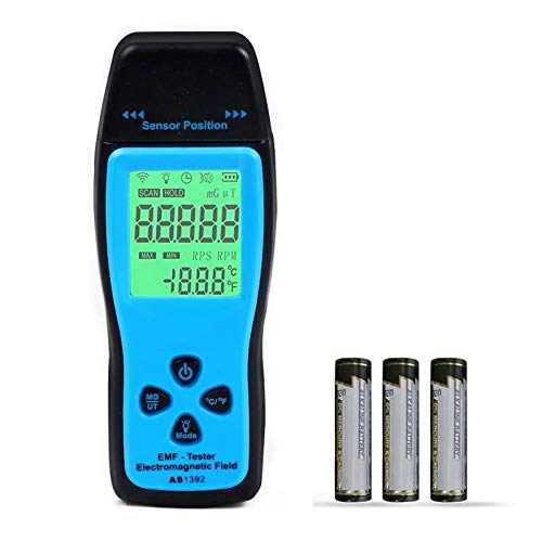 Product Cover Radiation detector meter Handheld EMF Digital LCD Electromagnetic Field Radiation Tester Electric Field Magnetic Field Dosimeter Battery Included