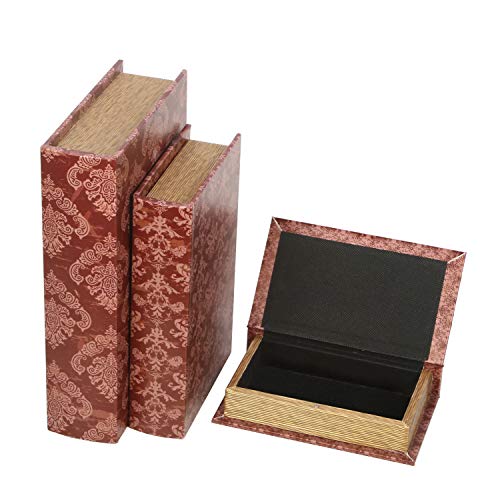 Product Cover Hosley Storage Memory Book Boxes Set of 3, Red Brown & Gold,12
