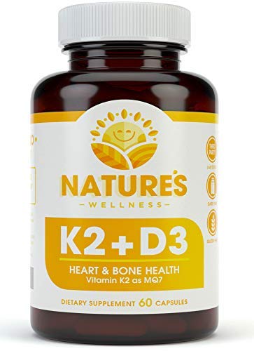 Product Cover Vitamin K2 (mk7) with D3 Supplement for Best Absorption - 2-in-1 Support for Heart Health and Strong Bones | Vitamin D & K Complex | D3 5000 IU + K2 100 mcg | GMO & Gluten Free - 60 Count
