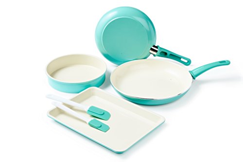 Product Cover GreenLife CC001578-001 Cookware and Bakeware Set, 6-Piece, Turquoise