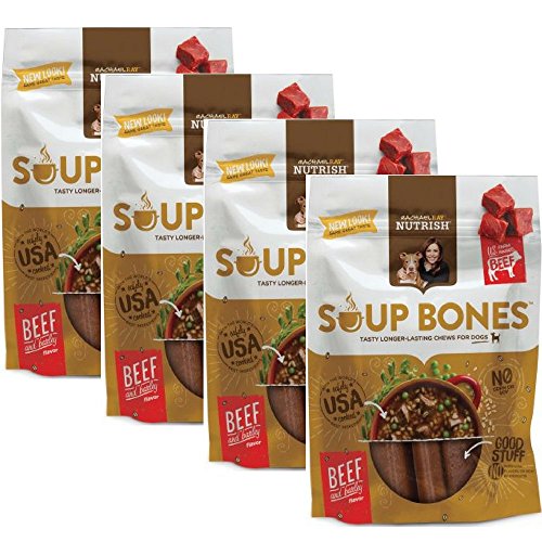 Product Cover Rachael Ray Nutrish Soup Bones Dog Treats, Beef & Barley Flavor, 6.3oz, Pack of 4