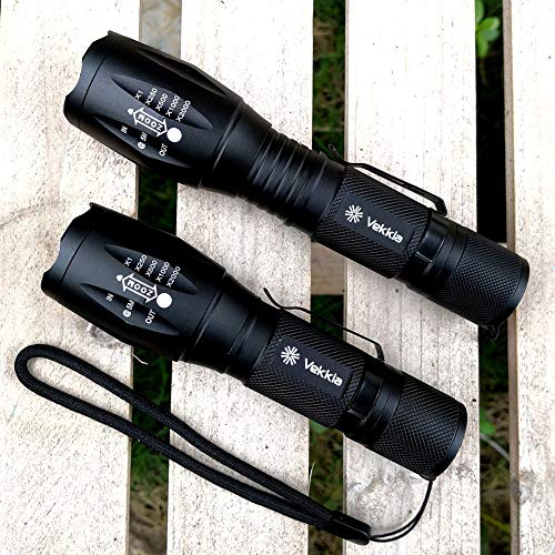 Product Cover 2 Pack Super Bright Led Flashlights with Belt Clip, High Lumens Flashlight with Zoomable Focus, 3 Modes, IPX6 Waterproof. Flash Light Built to Last. Great Gift for Camping, Hiking & Home USE