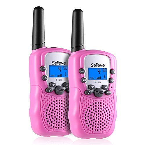 Product Cover Toys for 3-12 Year Old Boys, Teen Girl Gifts, Selieve Walkie Talkies for Kids Teen Boy Gifts Birthday (Pink, 1 Pair)