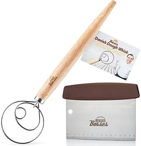 Product Cover Danish Dough Whisk Bread Mixer - Hook Dutch Pizza Dough Making Bread Mixer Whisk Hooks Accessories Wisks - Great As A Gift