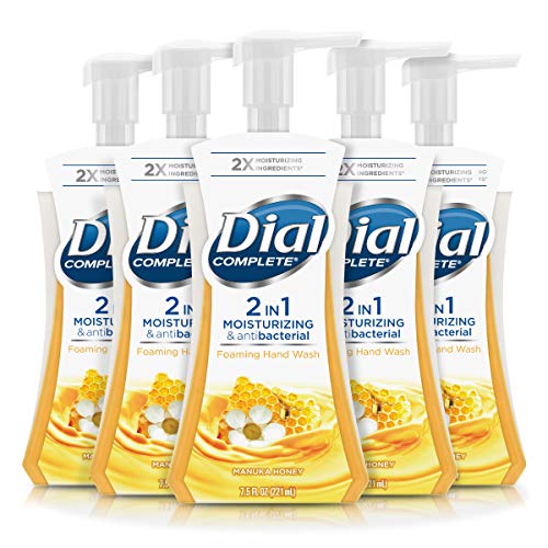 Product Cover Dial Complete 2 In 1 Moisturizing & Antibacterial Foaming Hand Wash, Manuka Honey, 7.5 Fl Oz, Pack of 5