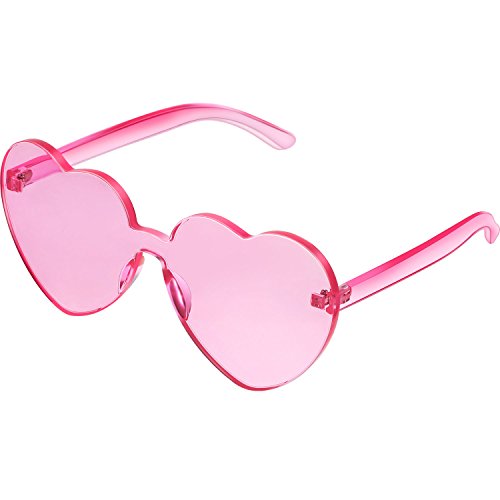 Product Cover Maxdot Heart Shape Sunglasses Party Sunglasses (Transparent Pink)