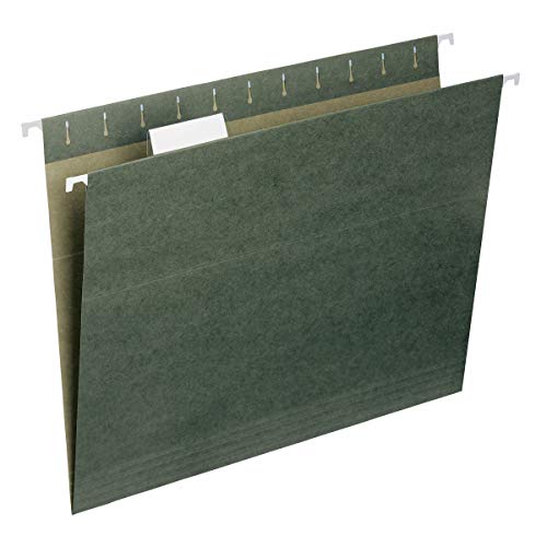 Product Cover Smead Hanging File Folder with Tab, 1/5-Cut Adjustable Tab, Letter Size, Standard Green, 50 per Box (64029)