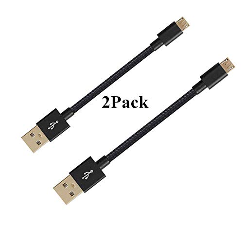 Product Cover [2Pack] Short Micro USB Cable, [1ft/30cm] Premium Short Nylon Braided High Speed [Fast Charger] Android Charger Cables for Galaxy S7/S6/S5,Note 5/4/3,HTC,LG,Nexus Sony and more (2Pack Red)