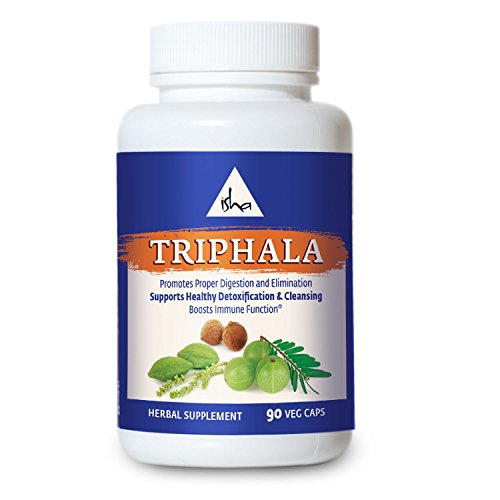 Product Cover Isha Organic Triphala Capsules - Promotes Digestion and Elimination, Supports Detoxification and Cleansing, Boosts Immunity - Natural Supplement, 500 mg ea (90 Veg caps)