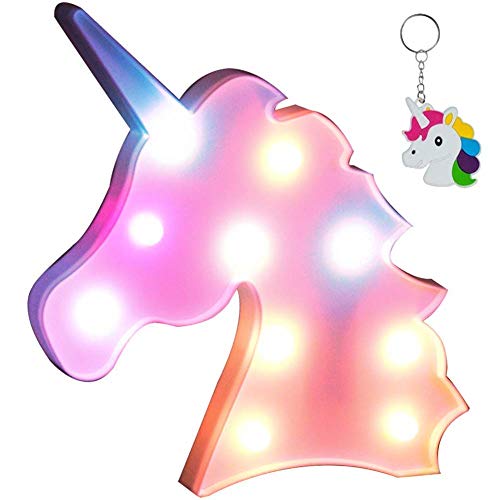 Product Cover AIZESI Colorful Unicorn Light,Neon Unicorn Marquee Sign,Unicorn Lamp Party Supplies,Unicorn LED Night Light Wall Decoration Room Decor for Little Girls,Living Room,Bedroom as Kid's Gifts(Unicorn Pink)