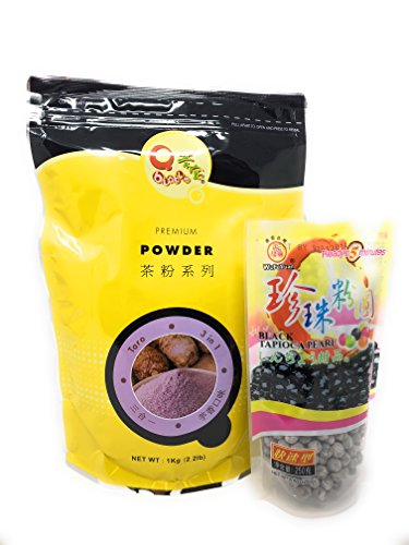 Product Cover Qbubble Tea Taro Powder, 2.2 Pound & WuFuYuan - Tapioca Pearl (Black) - Net Wt. 8.8 Oz Fusion Select