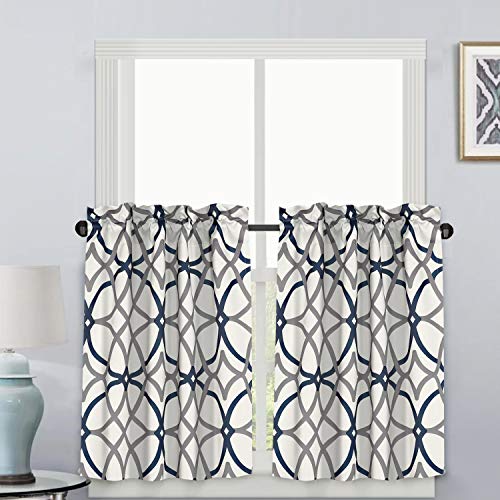 Product Cover H.VERSAILTEX Blackout Kitchen Curtains Energy Saving Ultra Soft Kitchen Half Window Curtains, Rod Pocket Window Curtain Tiers for Café, Laundry, Bedroom, Sold 2 Panels (Each 29