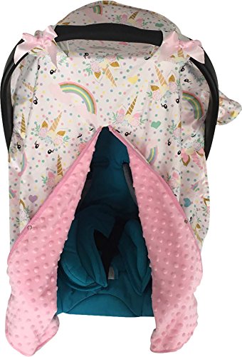 Product Cover Unicorn Print Baby Car Seat Cover Nursing Cover Carseat Canopy Pink 300035