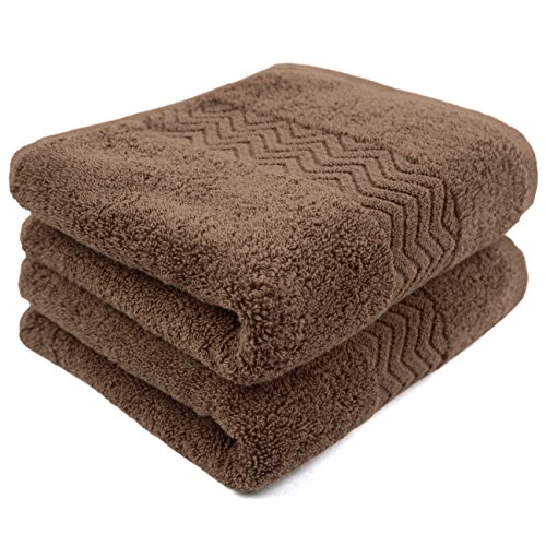 Product Cover Cleanbear Bathroom Hand Towels, 100% Cotton Face Towels, 13 x 28 Inches (Brown)