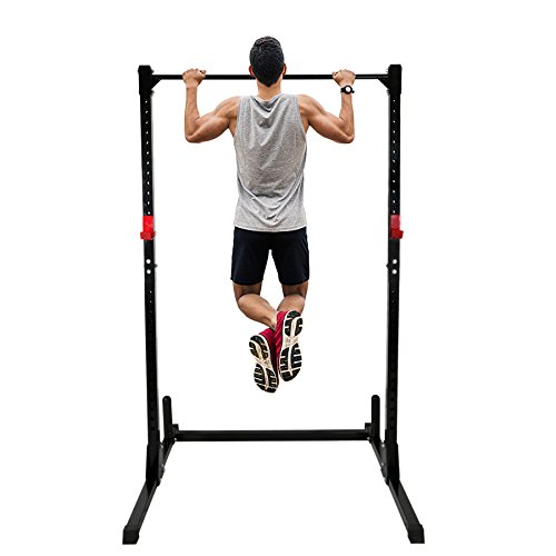 Product Cover F2C Adjustable Height Power Squat Rack Cage Stand System Strength Deadlift Power Lifting Weightlifting Rack W/Pull up Bar Exercise Stand Squat Rack Bench Curl Weight Stand