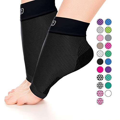 Product Cover Go2 Plantar Fasciitis Socks|Best Ankle Compression Brace 22-25 mmHg|Arch Support Joint Heel Pain Relief|Foot Sleeves for Women and Men Reduce Swelling|Relieve Achilles Tendonitis(Solid Black, Large)