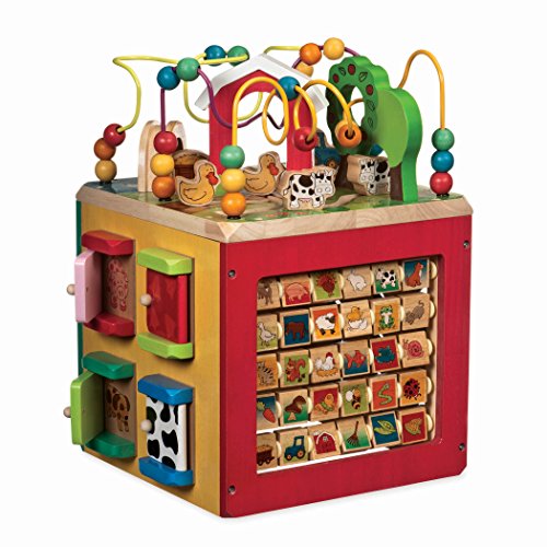 Product Cover Battat - Wooden Activity Cube - Discover Farm Animals Activity Center for Kids 1 year +