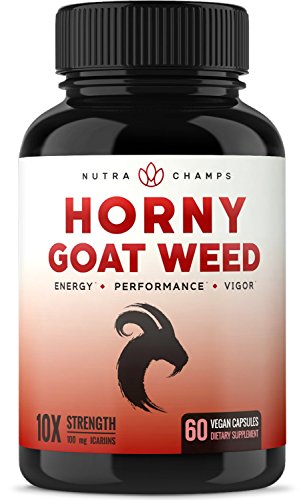 Product Cover Premium Horny Goat Weed Extract [10X Strength Icariins] with Maca, Tribulus & Ginseng - Energy & Performance Complex for Men & Women - 1000mg Epimedium Powder Pills Supplement, Vegan Capsules