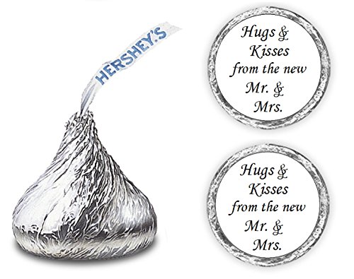 Product Cover 324 Hugs and Kisses from the new Mr. & Mrs. Hershey Kiss Wedding Stickers, Chocolate Drops Labels Stickers For Weddings, Bridal Shower Engagement Party, Hershey's Kisses Party Favors Decor
