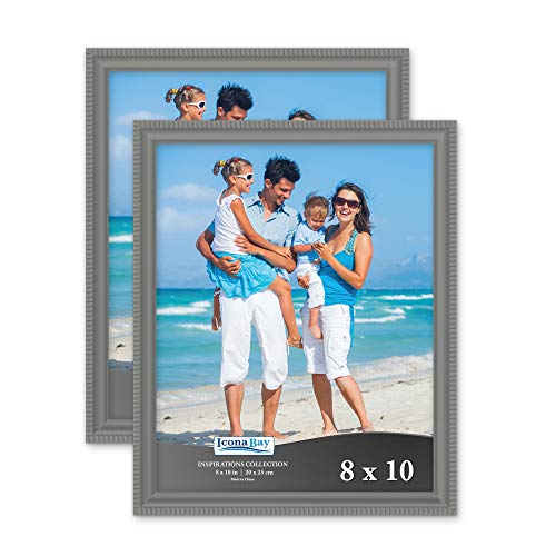 Product Cover Icona Bay 8x10 Picture Frames (2 Pack, Dark Gray) Picture Frame Set, Wall Mount or Table Top, Set of 2 Inspirations Collection