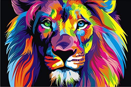 Product Cover iFymei Paint By Number Kits Paintworks Acrylic DIY Oil Painting for Kids and Adults Beginner Animals Canvas ( Color Lion )