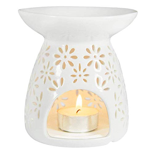 Product Cover HwaGui - Ceramic Tea Light Holder & Wax Warmer, Aromatherapy Essential Oil Burner, Great Decoration for Living Room, Balcony, Patio, Porch and Garden, Vase Shape