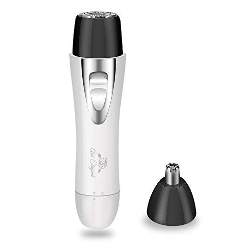Product Cover AmElegant PREMIUM Facial Hair Removal For Women - Painless Nose Hair Trimmer - Waterproof Rechargeable Portable Hair Remover FOR Ear Hair, Peach Fuzz, Chin, Upper Lip, Mustaches, Legs, Bikini (White)