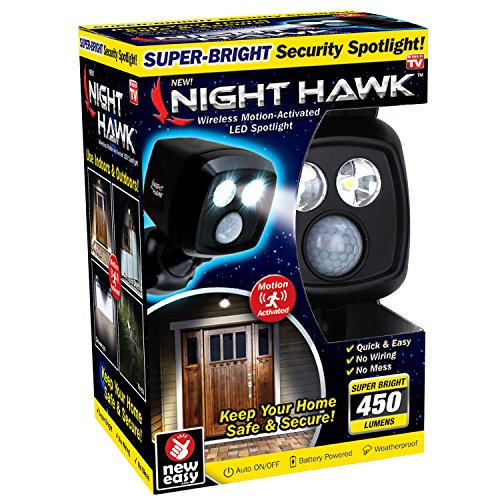 Product Cover Ontel Night Hawk - Super Bright 450 Lumen LED Outdoor Indoor Security Spotlight | Advanced Motion Sensor | Adjustable Head | Easy Wireless Installation | 3000 Uses