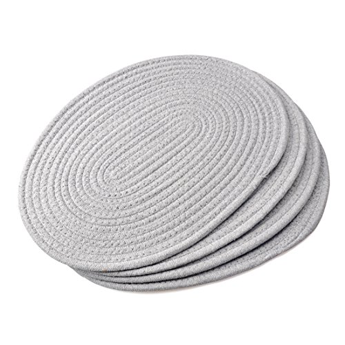 Product Cover Dingtuo Set of 4 Braided Placemats Heat-Resistant Mat for Dinning Table Washable 11