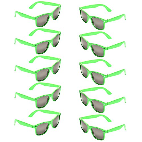 Product Cover Oaonnea UV Protection Neon Colors 80's Retro Classic Party Favors Sunglasses (green)