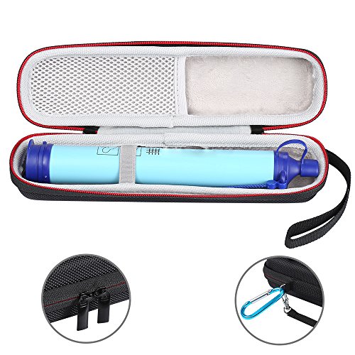 Product Cover LuckyNV Carry Travel Case Cover for LifeStraw and LifeStraw Steel Personal Water Filte Sewage Purification Storage Zipper Protective Bags (Black)