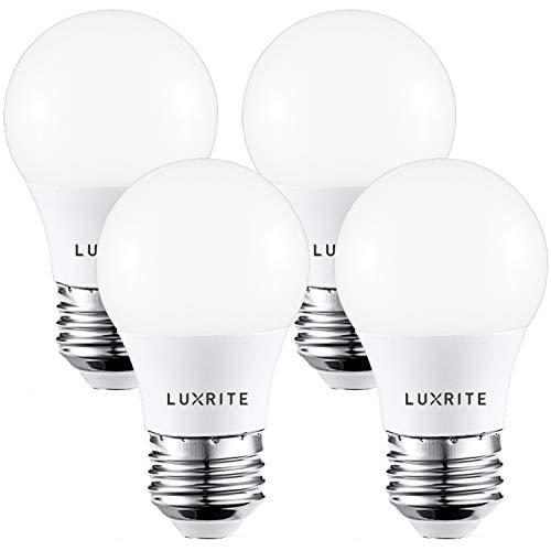 Product Cover Luxrite A15 LED Light Bulb, 40W Equivalent, 3000K Warm White, Dimmable, 450LM, Medium Base E26 LED Light Bulb, Enclosed Fixture Rated, UL Listed - Perfect for Ceiling Fans and Home Lighting (4 Pack)