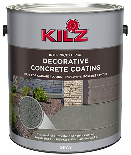 Product Cover KILZ L378701 Interior/Exterior Slip-Resistant Decorative Concrete Paint, 1 Gallon, Gray