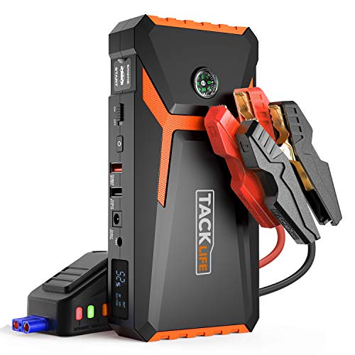 Product Cover TACKLIFE T8 800A Peak 18000mAh Car Jump Starter (up to 7.0L Gas, 5.5L Diesel engine) with LCD Screen, USB Quick Charge, 12V Auto Battery Booster, Portable Power Pack with Built-in LED light