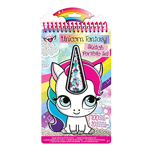 Product Cover Fashion Angels Unicorn Fantasy Shaker Portfolio (12220), 20 Coloring Pages, 100+ Stickers