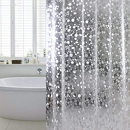 Product Cover WELTRXE EVA Shower Curtain Water Repellent,No Chemical Smell Shower Curtain Liner,No Odor, Chlorine Free Shower Liner,Heavy Duty for Shower Stall, Bathtubs 72 x 72,12 Hooks